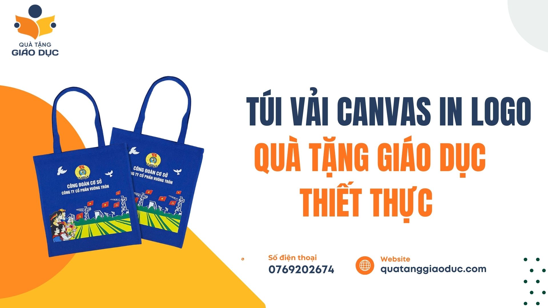 Túi Vải Canvas In Logo - Quà Tặng Giáo Dục Thiết Thực 