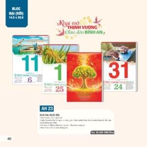 Lịch Bìa Treo 2027 AH Mẫu AH23 (13 x 19 cm) Quà Tặng Tri Ân Ngành Giáo Dục & Nhà Trường in logo doanh nghiệp quà tặng Tết tại Quà Tặng Giáo Dục VN