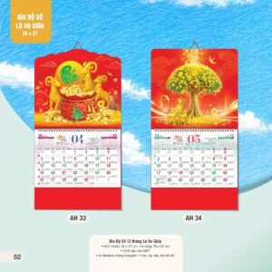 Lịch Treo Tường Lò Xo 2027 AH Mẫu AH33 (35 x 37 cm) Quà Tặng Tri Ân Ngành Giáo Dục & Nhà Trường in logo doanh nghiệp quà tặng Tết tại Quà Tặng Giáo Dục VN