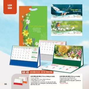Lịch Bàn Chữ M (Có Note 52 Tuần) 2027 AH Mẫu AH49 (24 x 16cm) Quà Tặng Tri Ân Ngành Giáo Dục & Nhà Trường in logo doanh nghiệp quà tặng Tết tại Quà Tặng Giáo Dục VN