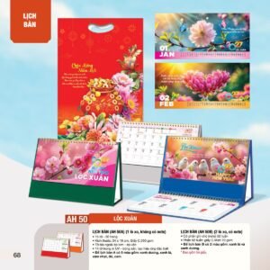 Lịch Bàn Chữ M (Có Note 52 Tuần) 2027 AH Mẫu AH50 - Lộc Xuân (24 x 16cm) Quà Tặng Tri Ân Ngành Giáo Dục & Nhà Trường in logo doanh nghiệp quà tặng Tết tại Quà Tặng Giáo Dục VN