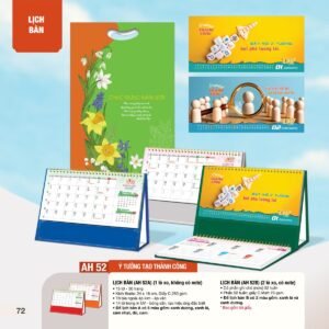 Lịch Bàn Chữ M (Có Note 52 Tuần) 2027 AH Mẫu AH52 (24 x 16cm) Quà Tặng Tri Ân Ngành Giáo Dục & Nhà Trường in logo doanh nghiệp quà tặng Tết tại Quà Tặng Giáo Dục VN