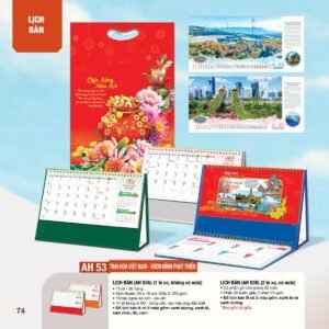 Lịch Bàn Chữ M (Có Note 52 Tuần) 2027 AH Mẫu AH53 - Tinh Hoa Việt Nam (24 x 16cm) Quà Tặng Tri Ân Ngành Giáo Dục & Nhà Trường in logo doanh nghiệp quà tặng Tết tại Quà Tặng Giáo Dục VN