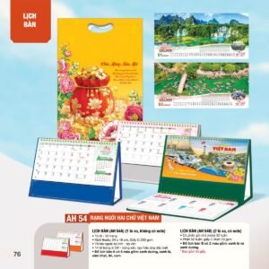 Lịch Bàn Chữ M (Có Note 52 Tuần) 2027 AH Mẫu AH54 (24 x 16cm) Quà Tặng Tri Ân Ngành Giáo Dục & Nhà Trường in logo doanh nghiệp quà tặng Tết tại Quà Tặng Giáo Dục VN