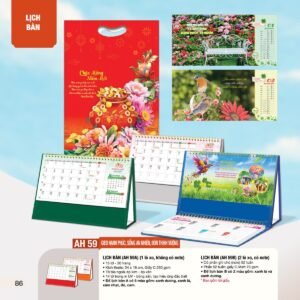 Lịch Bàn Chữ M (Có Note 52 Tuần) 2027 AH Mẫu AH59 (24 x 16cm) Quà Tặng Tri Ân Ngành Giáo Dục & Nhà Trường in logo doanh nghiệp quà tặng Tết tại Quà Tặng Giáo Dục VN