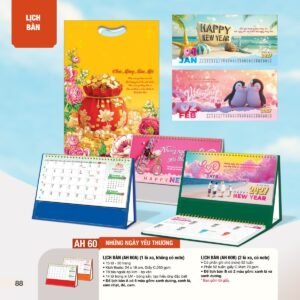 Lịch Bàn Chữ M (Có Note 52 Tuần) 2027 AH Mẫu AH60 (24 x 16cm) Quà Tặng Tri Ân Ngành Giáo Dục & Nhà Trường in logo doanh nghiệp quà tặng Tết tại Quà Tặng Giáo Dục VN