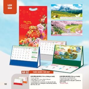 Lịch Bàn Chữ M (Có Note 52 Tuần) 2027 AH Mẫu AH62 (24 x 16cm) Quà Tặng Tri Ân Ngành Giáo Dục & Nhà Trường in logo doanh nghiệp quà tặng Tết tại Quà Tặng Giáo Dục VN