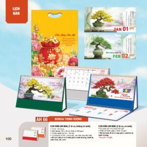 Lịch Bàn Chữ M (Có Note 52 Tuần) 2027 AH Mẫu AH66 (24 x 16cm) Quà Tặng Tri Ân Ngành Giáo Dục & Nhà Trường in logo doanh nghiệp quà tặng Tết tại Quà Tặng Giáo Dục VN