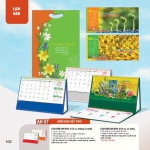 Lịch Bàn Chữ M (Có Note 52 Tuần) 2027 AH Mẫu AH67 - Lộc Xuân (24 x 16cm) Quà Tặng Tri Ân Ngành Giáo Dục & Nhà Trường in logo doanh nghiệp quà tặng Tết tại Quà Tặng Giáo Dục VN