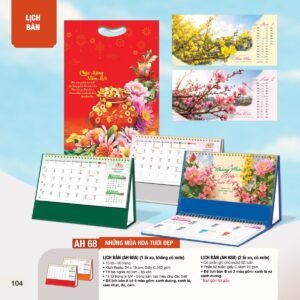 Lịch Bàn Chữ M (Có Note 52 Tuần) 2027 AH Mẫu AH68 (24 x 16cm) Quà Tặng Tri Ân Ngành Giáo Dục & Nhà Trường in logo doanh nghiệp quà tặng Tết tại Quà Tặng Giáo Dục VN