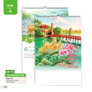 Lịch Treo Tường Lò Xo 7 Tờ 2027 AH Mẫu AH75 (40 x 60cm) Quà Tặng Tri Ân Ngành Giáo Dục & Nhà Trường in logo doanh nghiệp quà tặng Tết tại Quà Tặng Giáo Dục VN