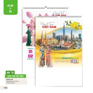Lịch Treo Tường Lò Xo 7 Tờ 2027 AH Mẫu AH76 (40 x 60cm) Quà Tặng Tri Ân Ngành Giáo Dục & Nhà Trường in logo doanh nghiệp quà tặng Tết tại Quà Tặng Giáo Dục VN