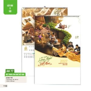 Lịch Treo Tường Lò Xo 7 Tờ 2027 AH Mẫu AH77 (40 x 60cm) Quà Tặng Tri Ân Ngành Giáo Dục & Nhà Trường in logo doanh nghiệp quà tặng Tết tại Quà Tặng Giáo Dục VN