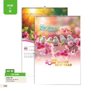 Lịch Treo Tường Lò Xo 7 Tờ 2027 AH Mẫu AH80 (40 x 60cm) Quà Tặng Tri Ân Ngành Giáo Dục & Nhà Trường in logo doanh nghiệp quà tặng Tết tại Quà Tặng Giáo Dục VN