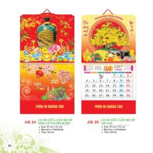 Lịch Treo Tường Lò Xo 2027 AK Mẫu AK26 (40 x 60 cm) Quà Tặng Tri Ân Ngành Giáo Dục & Nhà Trường in logo doanh nghiệp quà tặng Tết tại Quà Tặng Giáo Dục VN