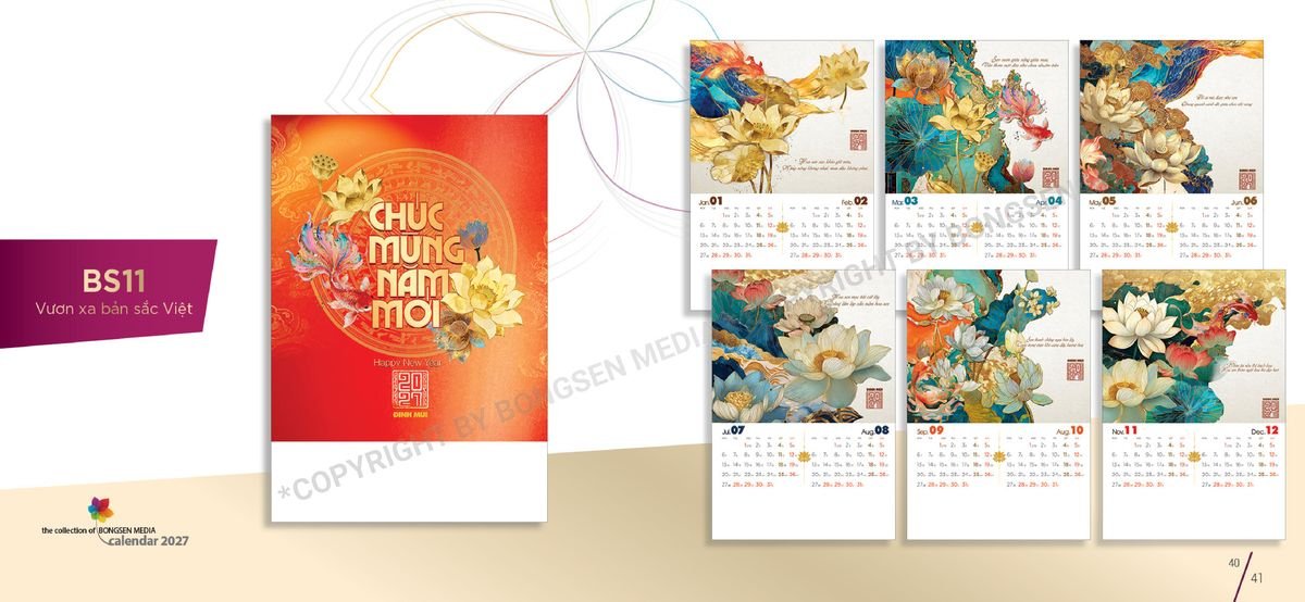 Lịch 7 Tờ Lò Xo 2027 BS21 Quà Tặng Tri Ân Ngành Giáo Dục & Nhà Trường