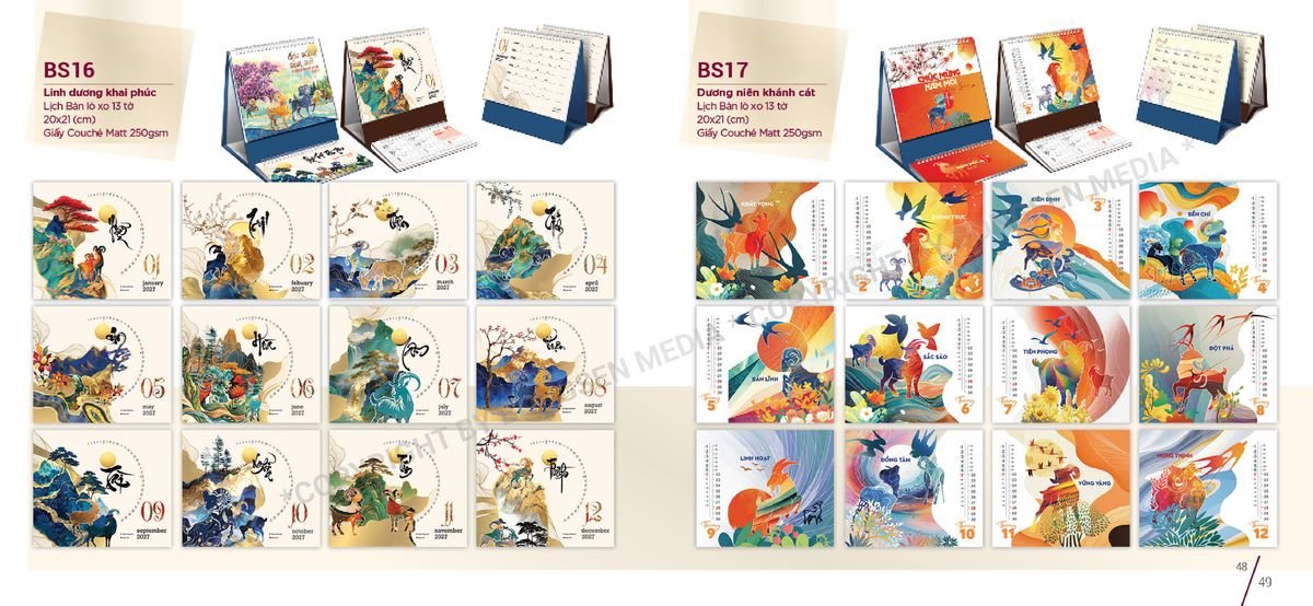 Lịch Để Bàn Nghệ Thuật 2027 BS25 Quà Tặng Tri Ân Ngành Giáo Dục & Nhà Trường