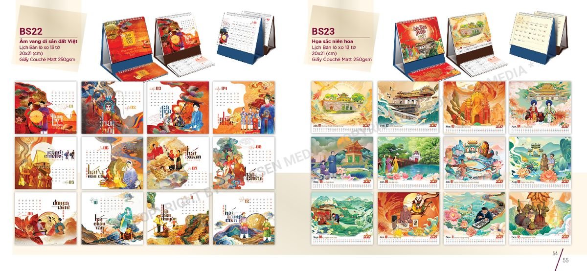 Lịch Để Bàn Nghệ Thuật 2027 BS28 Quà Tặng Tri Ân Ngành Giáo Dục & Nhà Trường