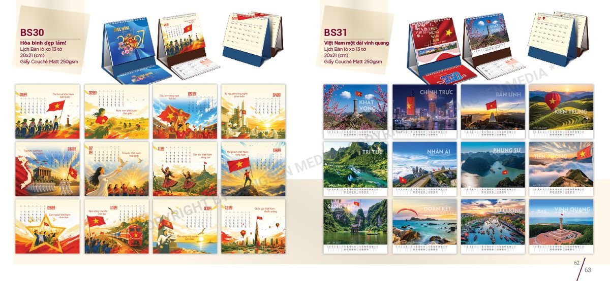Lịch Để Bàn Nghệ Thuật 2027 BS32 Quà Tặng Tri Ân Ngành Giáo Dục & Nhà Trường
