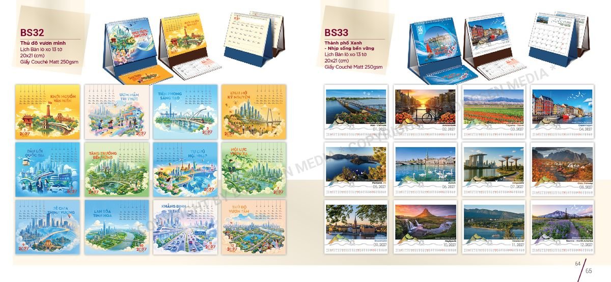 Lịch Để Bàn Nghệ Thuật 2027 BS33 Quà Tặng Tri Ân Ngành Giáo Dục & Nhà Trường