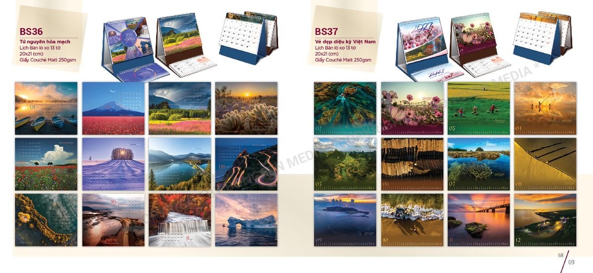 Lịch Để Bàn Nghệ Thuật 2027 BS35 Quà Tặng Tri Ân Ngành Giáo Dục & Nhà Trường