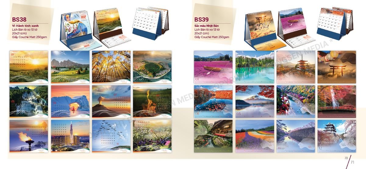 Lịch Để Bàn Nghệ Thuật 2027 BS36 Quà Tặng Tri Ân Ngành Giáo Dục & Nhà Trường