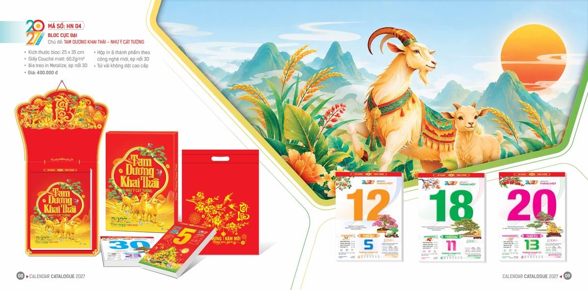 Lịch Bloc Hoa Niên 2027 ĐP DPHN03 Quà Tặng Tri Ân Ngành Giáo Dục & Nhà Trường