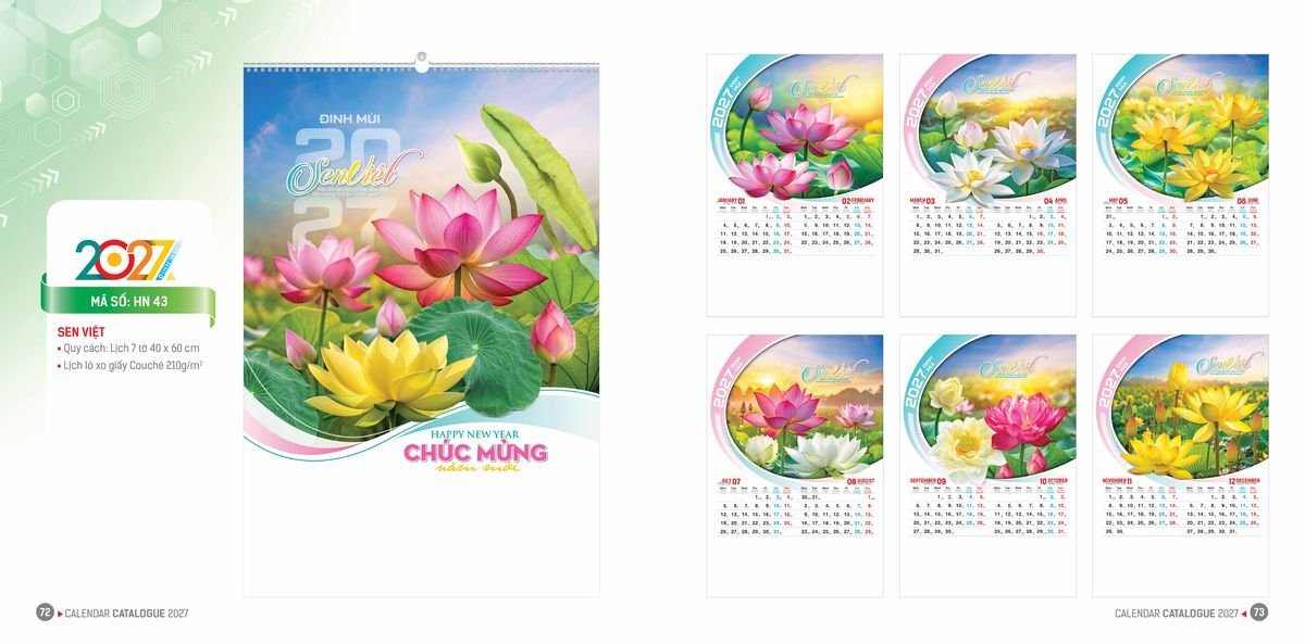 Lịch Bloc Hoa Niên 2027 ĐP DPHN35 Quà Tặng Tri Ân Ngành Giáo Dục & Nhà Trường