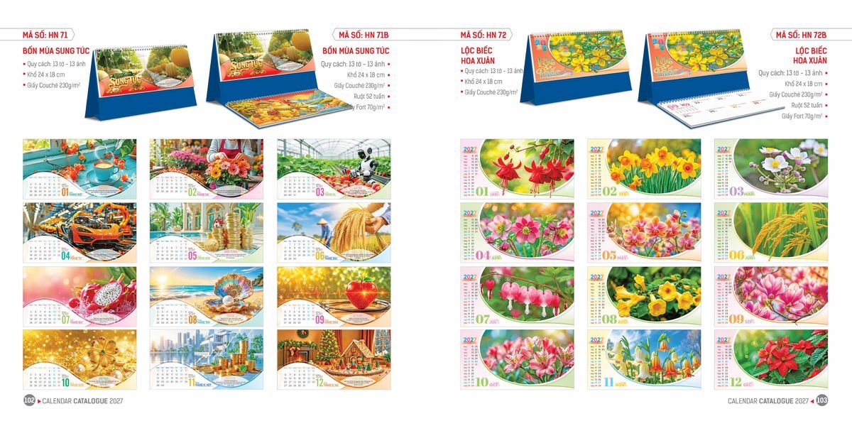 Lịch Bloc Hoa Niên 2027 ĐP DPHN50 Quà Tặng Tri Ân Ngành Giáo Dục & Nhà Trường