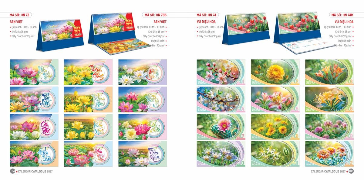 Lịch Bloc Hoa Niên 2027 ĐP DPHN51 Quà Tặng Tri Ân Ngành Giáo Dục & Nhà Trường
