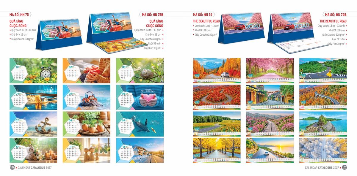 Lịch Bloc Hoa Niên 2027 ĐP DPHN52 Quà Tặng Tri Ân Ngành Giáo Dục & Nhà Trường