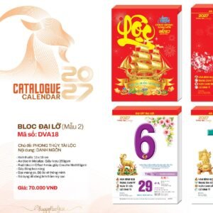 Lịch Bloc 2027 DVA Mẫu DVA18 (13 x 19cm) Quà Tặng Tri Ân Ngành Giáo Dục & Nhà Trường in logo doanh nghiệp quà tặng Tết tại Quà Tặng Giáo Dục VN