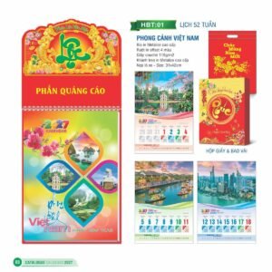 Lịch 52 Tuần 2027 HBT Mẫu HBT02 (31 x 42cm) Quà Tặng Tri Ân Ngành Giáo Dục & Nhà Trường in logo doanh nghiệp quà tặng Tết tại Quà Tặng Giáo Dục VN