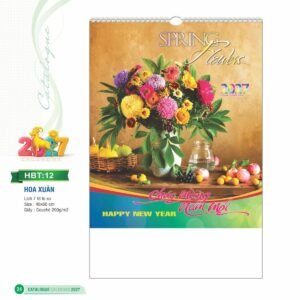 Lịch Treo Tường Lò Xo 2027 HBT Mẫu HBT12 (40 x 60cm) Quà Tặng Tri Ân Ngành Giáo Dục & Nhà Trường in logo doanh nghiệp quà tặng Tết tại Quà Tặng Giáo Dục VN