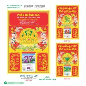 Lịch Bìa Treo 2027 HBT Mẫu HBT191 (29 x 41 cm) Quà Tặng Tri Ân Ngành Giáo Dục & Nhà Trường in logo doanh nghiệp quà tặng Tết tại Quà Tặng Giáo Dục VN