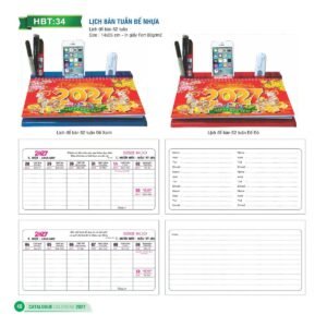 Lịch Để Bàn 2027 HBT Mẫu HBT35 (14 x 26cm) Quà Tặng Tri Ân Ngành Giáo Dục & Nhà Trường in logo doanh nghiệp quà tặng Tết tại Quà Tặng Giáo Dục VN