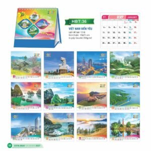 Lịch Để Bàn 2027 HBT Mẫu HBT37 (19 x 21cm) Quà Tặng Tri Ân Ngành Giáo Dục & Nhà Trường in logo doanh nghiệp quà tặng Tết tại Quà Tặng Giáo Dục VN