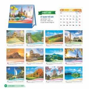 Lịch Để Bàn 2027 HBT Mẫu HBT41 (19 x 21cm) Quà Tặng Tri Ân Ngành Giáo Dục & Nhà Trường in logo doanh nghiệp quà tặng Tết tại Quà Tặng Giáo Dục VN