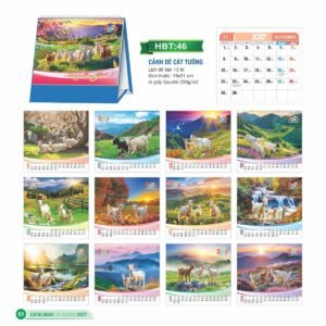 Lịch Để Bàn 2027 HBT Mẫu HBT47 (19 x 21cm) Quà Tặng Tri Ân Ngành Giáo Dục & Nhà Trường in logo doanh nghiệp quà tặng Tết tại Quà Tặng Giáo Dục VN