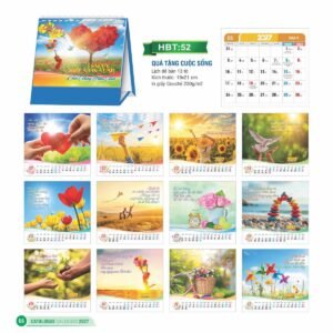 Lịch Để Bàn 2027 HBT Mẫu HBT53 (19 x 21cm) Quà Tặng Tri Ân Ngành Giáo Dục & Nhà Trường in logo doanh nghiệp quà tặng Tết tại Quà Tặng Giáo Dục VN