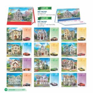 Lịch Bàn Chữ M (Có Note 52 Tuần) 2027 HBT Mẫu HBT59 (16 x 24cm) Quà Tặng Tri Ân Ngành Giáo Dục & Nhà Trường in logo doanh nghiệp quà tặng Tết tại Quà Tặng Giáo Dục VN