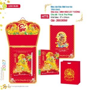Lịch Bloc Đại Đặc Biệt 2027 HT Mẫu HT11 - Cát Tường Như Ý (17 x 24cm) Quà Tặng Tri Ân Ngành Giáo Dục & Nhà Trường in logo doanh nghiệp quà tặng Tết tại Quà Tặng Giáo Dục VN