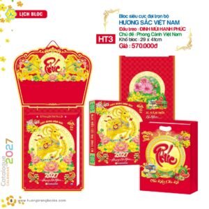 Lịch Bloc Cực Đại 2027 HT Mẫu HT3 - Hương Sắc Việt Nam (29 x 41cm) Quà Tặng Tri Ân Ngành Giáo Dục & Nhà Trường in logo doanh nghiệp quà tặng Tết tại Quà Tặng Giáo Dục VN