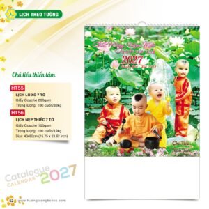 Lịch Bloc 2027 HT Mẫu HT55 (29 x 41 cm) Quà Tặng Tri Ân Ngành Giáo Dục & Nhà Trường in logo doanh nghiệp quà tặng Tết tại Quà Tặng Giáo Dục VN