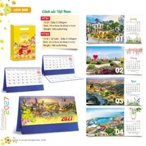 Lịch Để Bàn 2027 HT Mẫu HT61 (24 x 16cm) Quà Tặng Tri Ân Ngành Giáo Dục & Nhà Trường in logo doanh nghiệp quà tặng Tết tại Quà Tặng Giáo Dục VN