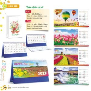Lịch Để Bàn 2027 HT Mẫu HT67 (24 x 16cm) Quà Tặng Tri Ân Ngành Giáo Dục & Nhà Trường in logo doanh nghiệp quà tặng Tết tại Quà Tặng Giáo Dục VN