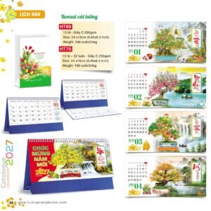 Lịch Để Bàn 2027 HT Mẫu HT69 (24 x 16cm) Quà Tặng Tri Ân Ngành Giáo Dục & Nhà Trường in logo doanh nghiệp quà tặng Tết tại Quà Tặng Giáo Dục VN