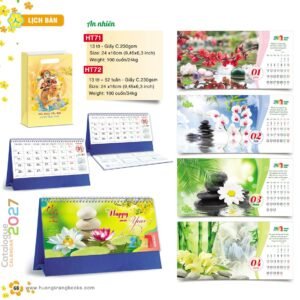 Lịch Để Bàn 2027 HT Mẫu HT71 (24 x 16cm) Quà Tặng Tri Ân Ngành Giáo Dục & Nhà Trường in logo doanh nghiệp quà tặng Tết tại Quà Tặng Giáo Dục VN