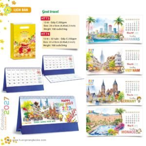 Lịch Để Bàn 2027 HT Mẫu HT73 (24 x 16cm) Quà Tặng Tri Ân Ngành Giáo Dục & Nhà Trường in logo doanh nghiệp quà tặng Tết tại Quà Tặng Giáo Dục VN