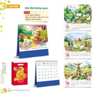 Lịch Để Bàn 2027 HT Mẫu HT75 (18 x 21cm) Quà Tặng Tri Ân Ngành Giáo Dục & Nhà Trường in logo doanh nghiệp quà tặng Tết tại Quà Tặng Giáo Dục VN